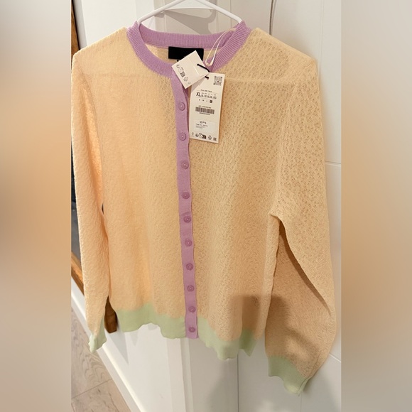 Zara Sweaters - Zara Pastel Sweater - Cream, Purple, Green
